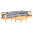 Afuera Living Contemporary Durable Wood Garden Lounge Set in Gray