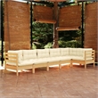Afuera Living Contemporary 6 Piece Garden Lounge Set in Cream