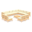 Afuera Living Contemporary Wood Medium Garden Lounge Set in Cream