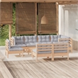 Afuera Living 9 Piece Wood Garden Lounge Set in Gray/Natural