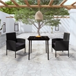 Afuera Living 3 Piece Poly Rattan Furniture Set in Black/Gray