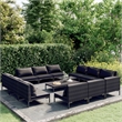 Afuera Living 13 Piece Poly Rattan Garden Lounge Set in Gray