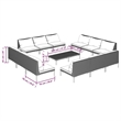 Afuera Living 13 Piece Poly Rattan Garden Lounge Set in Gray