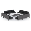 Afuera Living 13 Piece Poly Rattan Garden Lounge Set in Gray