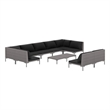 Afuera Living 10 Piece Poly Rattan Garden Lounge Set in Gray