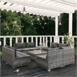 Afuera Living 9 Piece Poly Rattan Small Garden Lounge Set in Gray/Anthracite