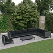 Afuera Living 9 Piece Poly Rattan Garden Lounge Set in Black/Gray