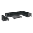 Afuera Living 9 Piece Poly Rattan Garden Lounge Set in Black/Gray