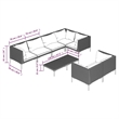 Afuera Living 8 Piece Poly Rattan Garden Lounge Set in Black/Gray