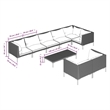 Afuera Living Contemporary Poly Rattan Garden Lounge Set in Black/Gray