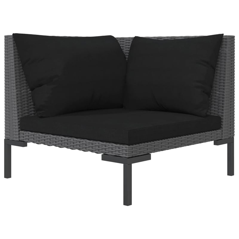 Afuera Living Contemporary 8 Piece Poly Rattan Garden Lounge Set in Gray
