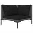 Afuera Living Contemporary 8 Piece Poly Rattan Garden Lounge Set in Gray