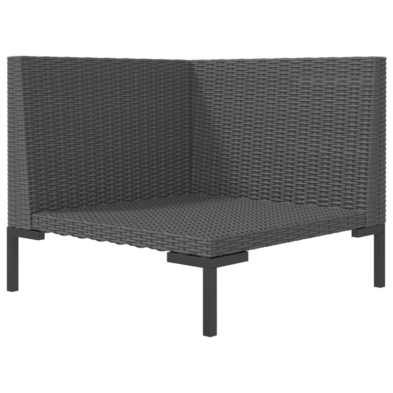 Afuera Living Contemporary 8 Piece Poly Rattan Garden Lounge Set in Gray