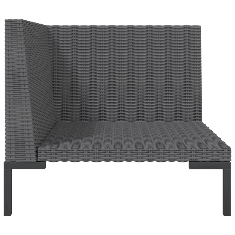Afuera Living Contemporary 8 Piece Poly Rattan Garden Lounge Set in Gray