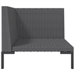 Afuera Living Contemporary 8 Piece Poly Rattan Garden Lounge Set in Gray