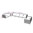 Afuera Living Contemporary 8 Piece Poly Rattan Garden Lounge Set in Gray
