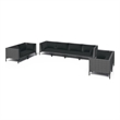 Afuera Living Contemporary 8 Piece Poly Rattan Garden Lounge Set in Gray