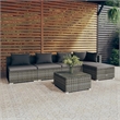 Afuera Living 6 Piece Poly Rattan Garden Lounge Set in Gray/Anthracite