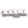 Afuera Living 6 Piece Poly Rattan Garden Lounge Set in Gray/Anthracite