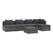 Afuera Living 6 Piece Poly Rattan Garden Lounge Set in Gray/Anthracite