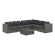Afuera Living 7 Piece Poly Rattan Garden Lounge Set in Gray/Anthracite