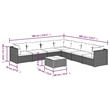 Afuera Living 8 Piece Poly Rattan Garden Lounge Set in Green/Brown