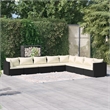 Afuera Living 8 Piece Poly Rattan Garden Lounge Set in Black/Cream