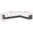 Afuera Living 8 Piece Poly Rattan Garden Lounge Set in Black/Cream