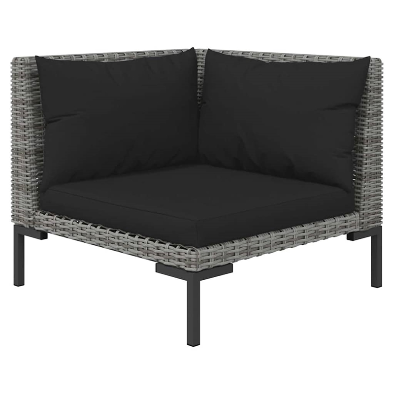 Afuera Living 10 Piece Poly Rattan Garden Lounge Set in Black/Gray