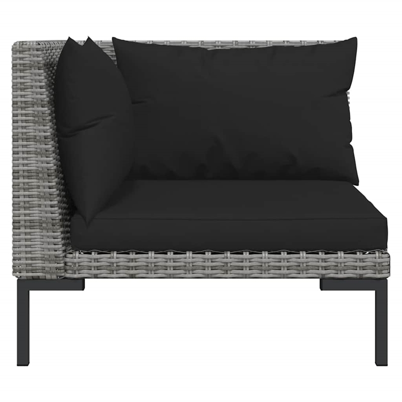 Afuera Living 11 Piece Poly Rattan Garden Lounge Set in Black/Gray