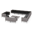 Afuera Living 14 Piece Poly Rattan Garden Lounge Set in Black/Gray