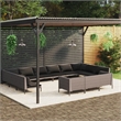 Afuera Living 13 Piece Poly Rattan Large Garden Lounge Set in Black/Gray