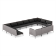 Afuera Living 13 Piece Poly Rattan Large Garden Lounge Set in Black/Gray