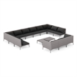 Afuera Living Contemporary 14 Piece Steel Garden Lounge Set in Gray