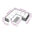 Afuera Living 9 Piece Poly Rattan Garden Lounge Set in Black/Gray