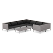 Afuera Living 9 Piece Poly Rattan Garden Lounge Set in Black/Gray