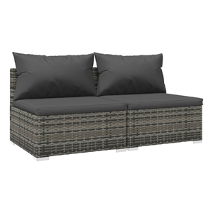 Afuera Living Contemporary 2 Piece Garden Lounge Set in Gray/Anthracite