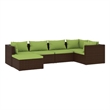 Afuera Living Contemporary 6 Piece Garden Lounge Set in Green/Brown