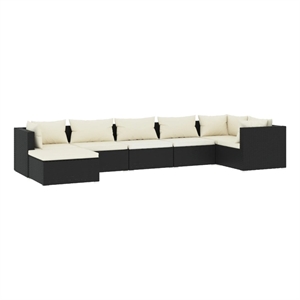 Afuera Living 7 Piece Steel Garden Lounge Set in Black/Cream