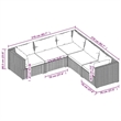 Afuera Living 5 Piece Steel Small Garden Lounge Set in Green/Brown