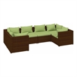 Afuera Living 6 Piece Steel Garden Lounge Set in Green/Brown
