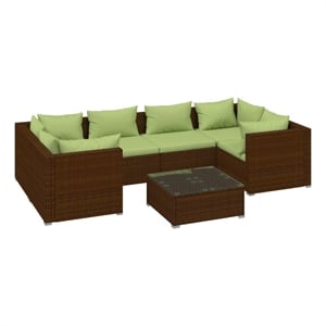 Afuera Living Contemporary 7 Piece Garden Lounge Set in Brown