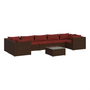 Afuera Living Contemporary 8 Piece Garden Lounge Set in Brown