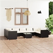 Afuera Living 10 Piece Poly Rattan Garden Lounge Set in Black