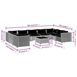 Afuera Living 10 Piece Poly Rattan Garden Lounge Set in Black