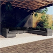 Afuera Living 11 Piece Poly Rattan Small Garden Lounge Set in Gray