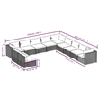 Afuera Living 11 Piece Poly Rattan Small Garden Lounge Set in Gray