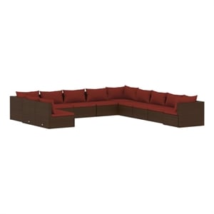 Afuera Living Contemporary 11 Piece Steel Garden Lounge Set in Brown