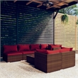 Afuera Living Contemporary 8 Piece Garden Lounge Set in Red/Brown