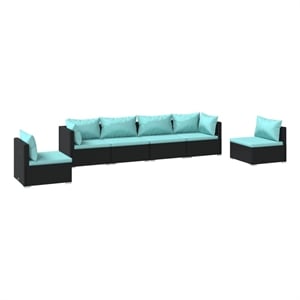 Afuera Living Contemporary 6 Piece Garden Lounge Set in Black